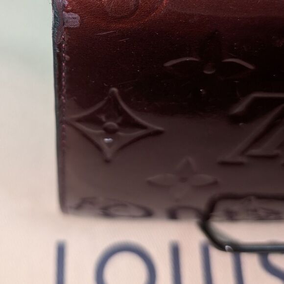 Louis Vuitton Burgundy Embossed Clutch with Chain - Picture 11 of 12